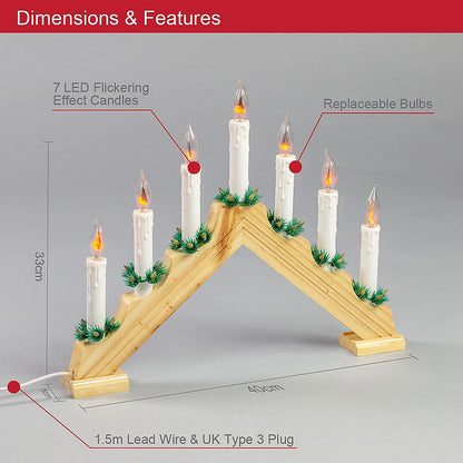 The Christmas Workshop Wooden Christmas Candle Bridge