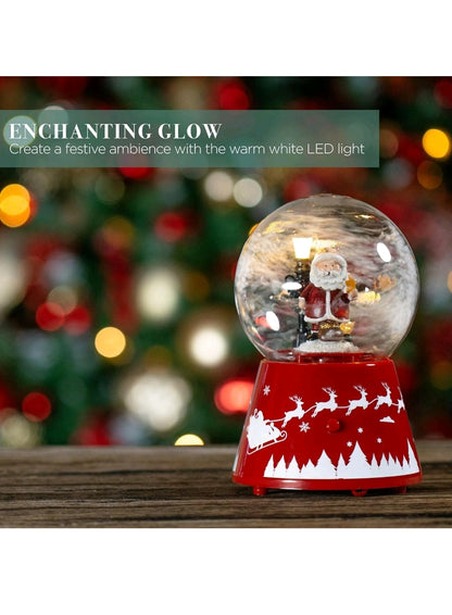 Christmas Snow Globe Santa Musical LED Light Battery Operated Xmas Ornament