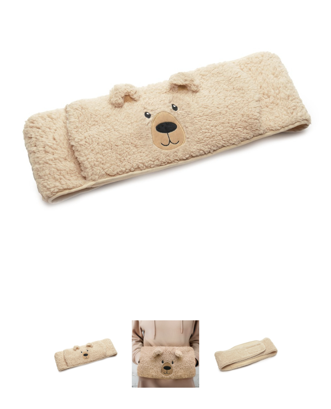 Bouillotte Cache-cœur en polaire Teddy "Ours Beige" 1 L