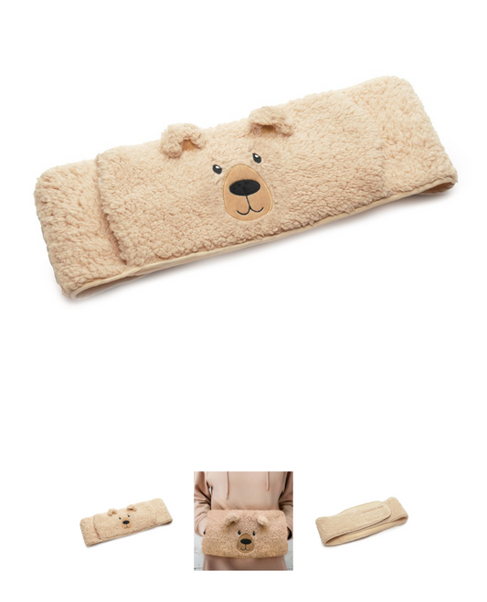 Bouillotte Cache-cœur en polaire Teddy "Ours Beige" 1 L