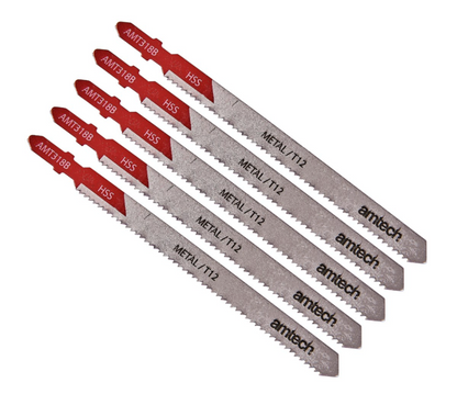 Amtech Lot de 5 lames de scie sauteuse en métal 2,5-6 mm