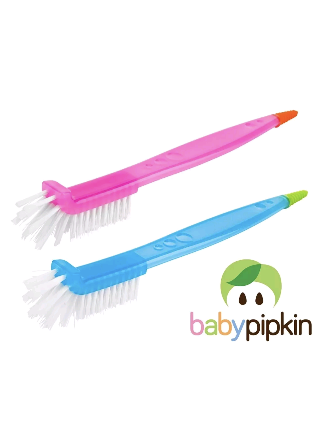 Long Handle Bottle Brush Nylon Bristles 2-in-1 Curve Head Washing Up Baby Bottle