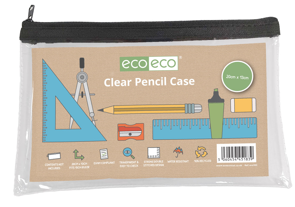Trousse plate en PVC transparent Eco Eco – 20x13cm