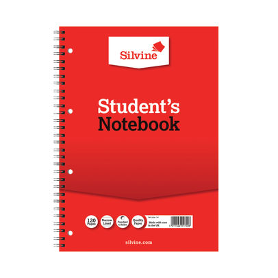 Silvine A4 Spiral Bound Students Notebooks 120 Pages