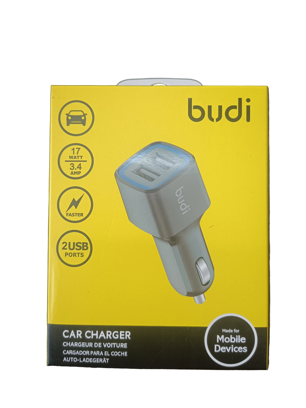 Budi 17w -  2USB Ports Car Charger