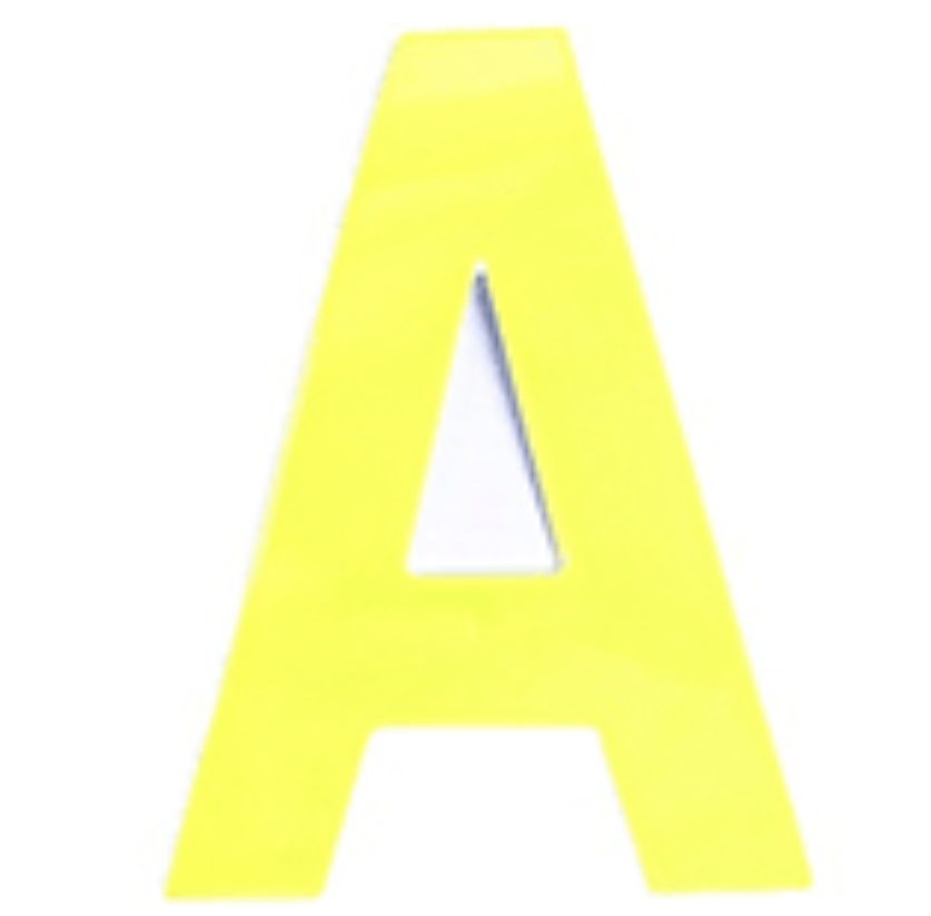 Reflective Yellow Self Adhesive Vinyl Letter A (75mm)