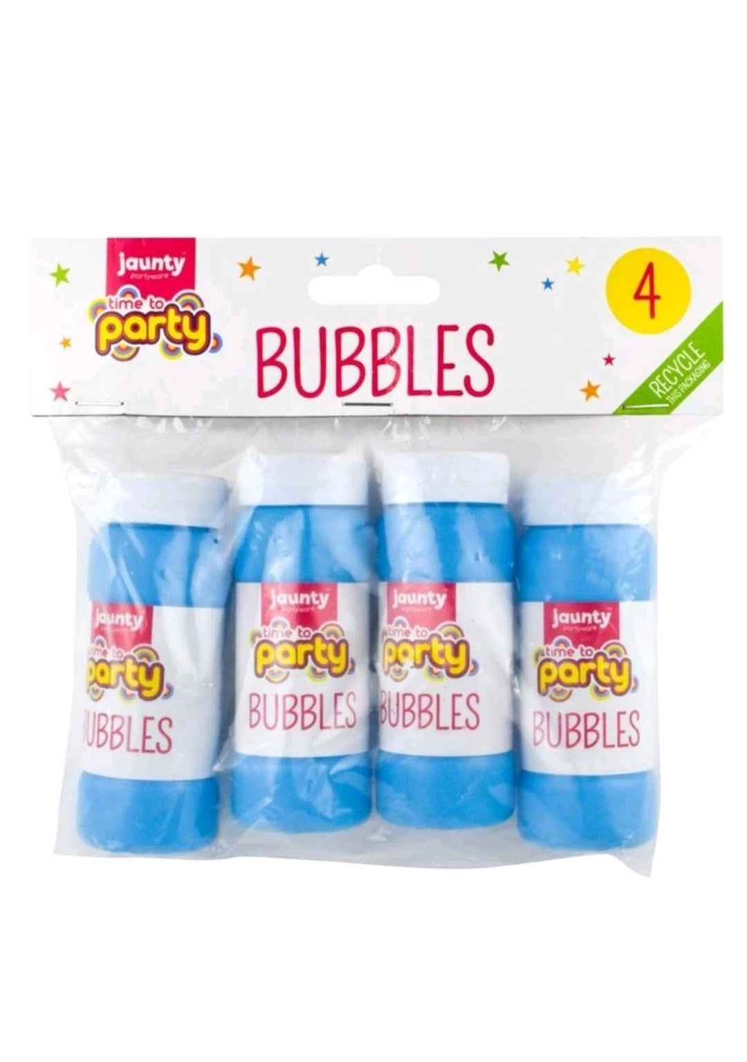JAUNTY TIME TO PARTY BUBBLES 4/PK