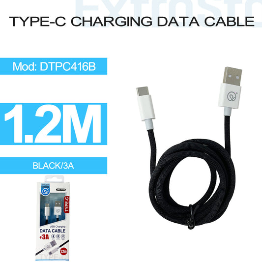 Extrastar
Câble de charge et de données Type C, 3A 1,2m, Noir (DTPC416B)
