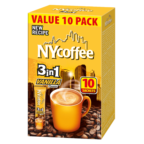NY Vanilla Instant White Coffee with Sugar 3 in 1 Sachets