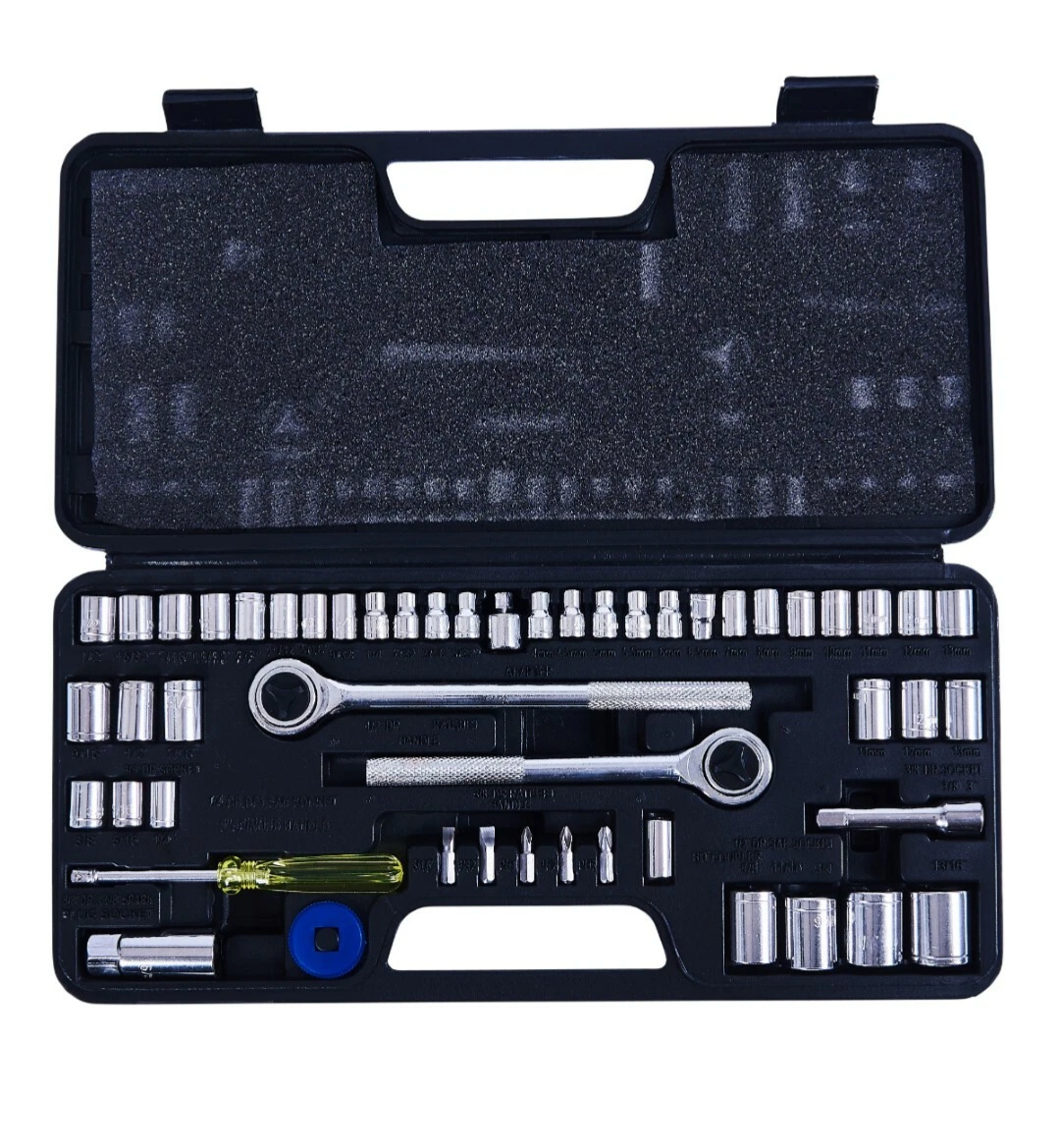 Jeu de douilles Amtech 52 pièces 1/4" 3/8" 1/2" Cliquet Rallonges Embouts