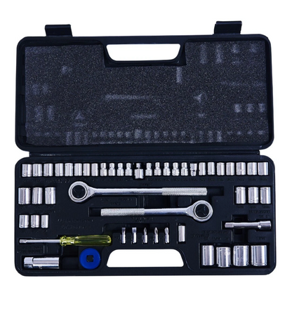 Jeu de douilles Amtech 52 pièces 1/4" 3/8" 1/2" Cliquet Rallonges Embouts