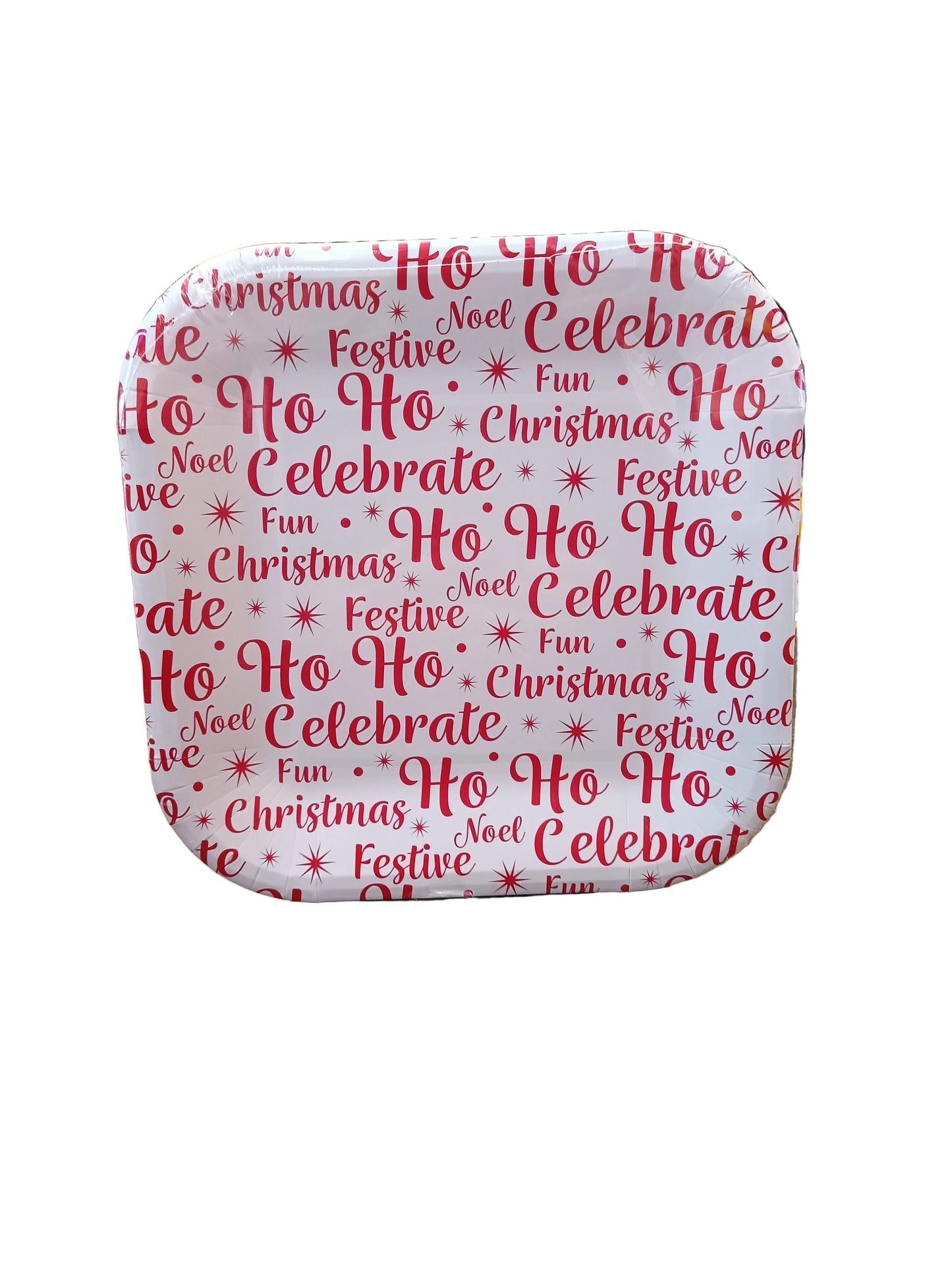 CHRISTMAS SQUARE PLATES Pk6 23cm