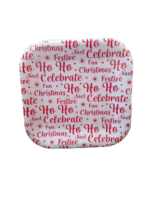 ASSIETTES CARRÉES DE NOËL Lot de 6 23cm