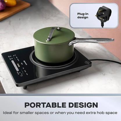 Table de cuisson à induction Daewoo 2200W, une plaque de cuisson autonome, compacte, à poser