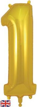 Ballon géant en aluminium Or Chiffre 1 Hélium/Air 34 po