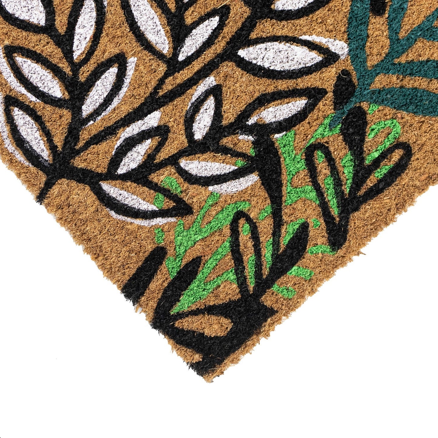Eco-Friendly Latex Backed Coir Doormat, 40x60cm - Leaves