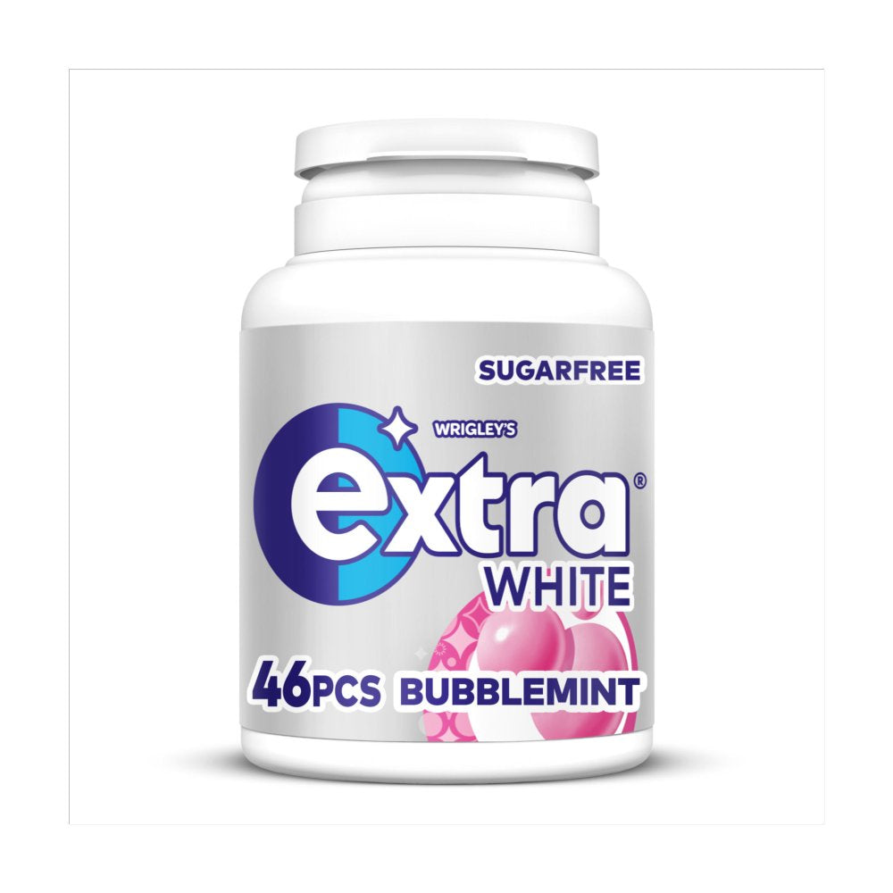 Extra Chewing Gum Bottle Sugar Free White Bubblemint x46 Pieces