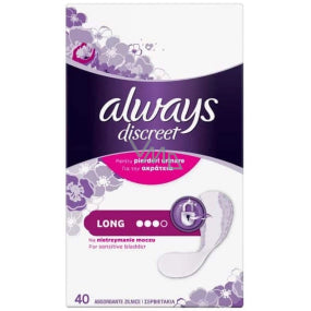 Always Discreet Long - Incontinence Liners Long, 40pcs