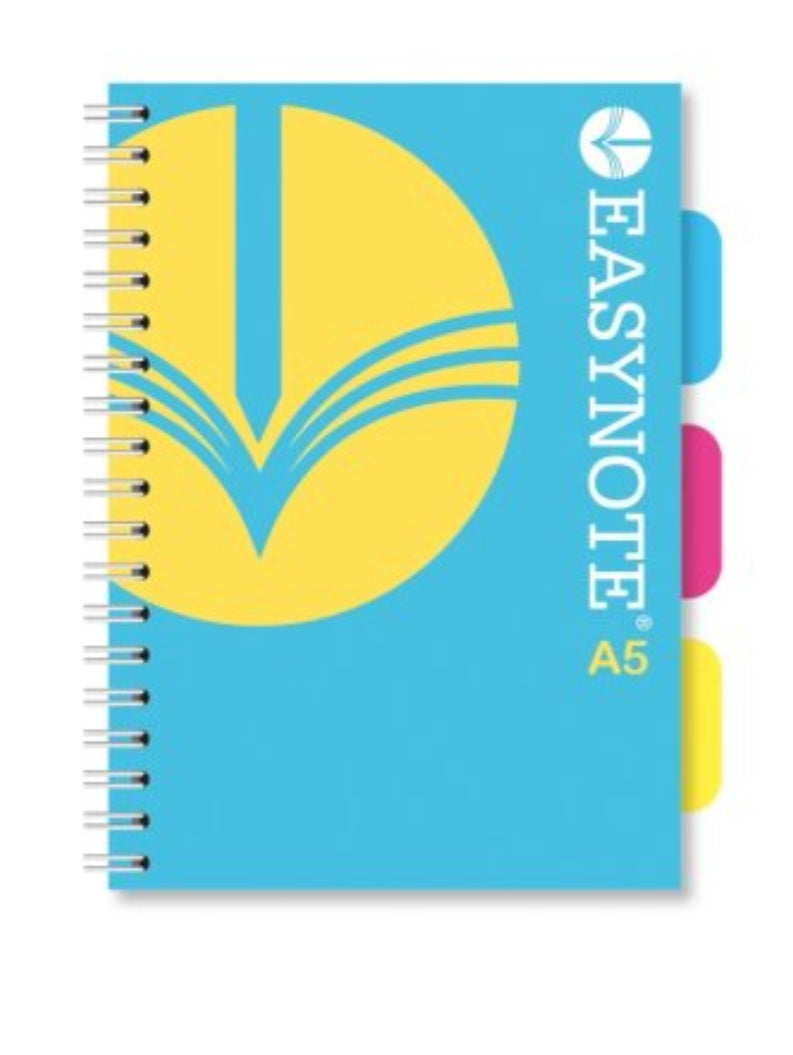 Easynote Project Book- A5 Twin Wiro PP Cover-200 Page Assorted Colours