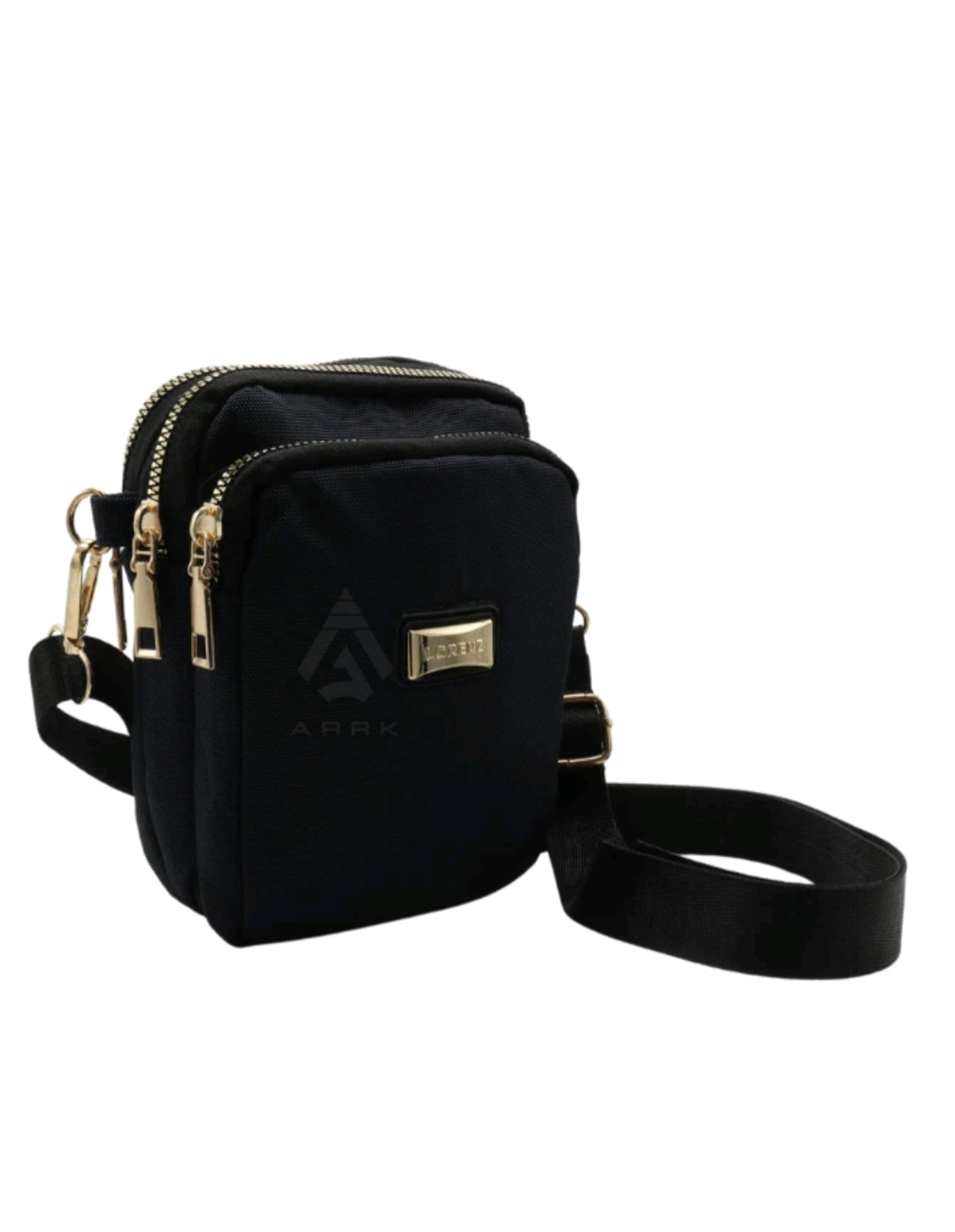 Pochette téléphone/accessoire double zip Lorenze en nylon de haute qualité pour la randonnée et le voyage