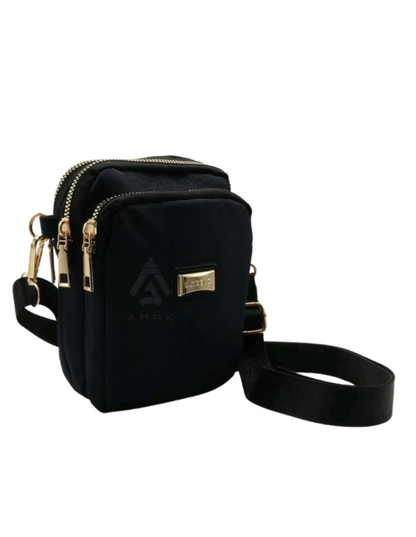 Pochette téléphone/accessoire double zip Lorenze en nylon de haute qualité pour la randonnée et le voyage