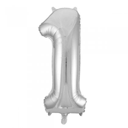 34 inch Unique Silver Number 1 Foil Balloon (1)