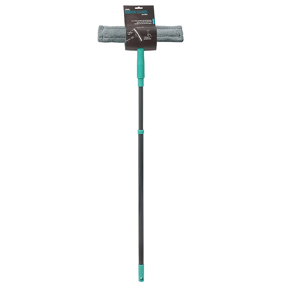 Nettoyant de vitre super-absorbant JVL avec perche extensible, gris/turquoise