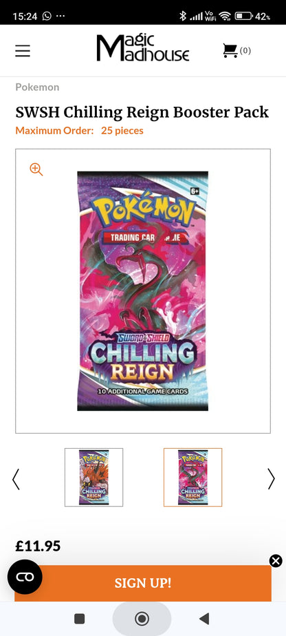 Pokémon JCC : Épée et Bouclier Règne de Glace - Paquet de booster