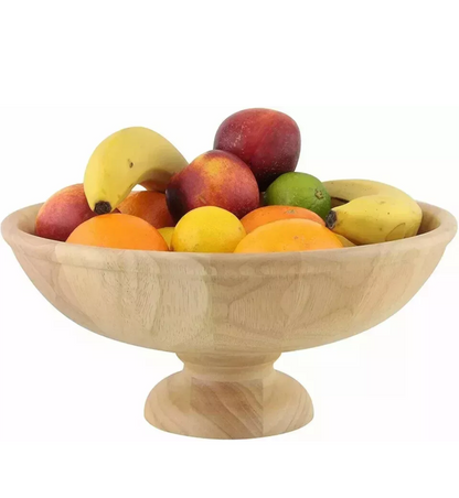 APOLLO COUPE À FRUITS À PIED EN HÉVÉA BOIS NATUREL 30 X 30 X 13,5 ENV.