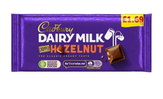 Cadbury Dairy Milk Chopped Nut Chocolate Bar 95g £1.69 PMP