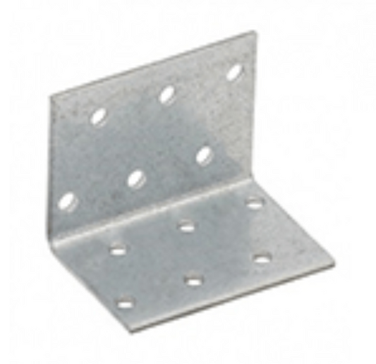 Perforated Angle Bracket/ Corner Brace, BZP 40 x 40 x 60mm