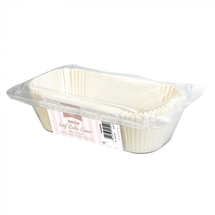 Kingfisher Loaf Cake Tin Cases, White, Medium, Pack Of 15
