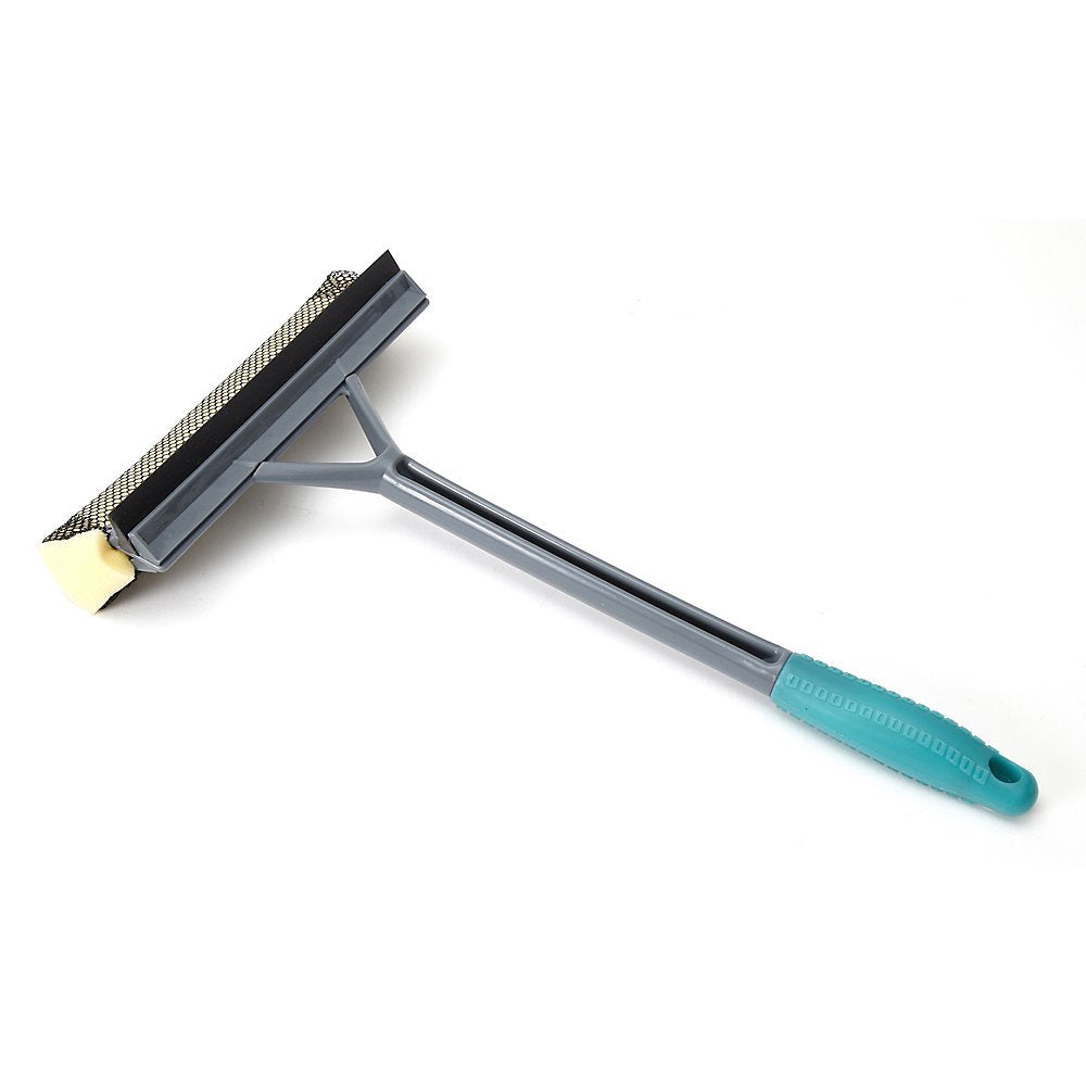 JVL Car Care Cleaning Range, Window Squeegee with Sponge, Plastic and Rubber, Teal and Grey