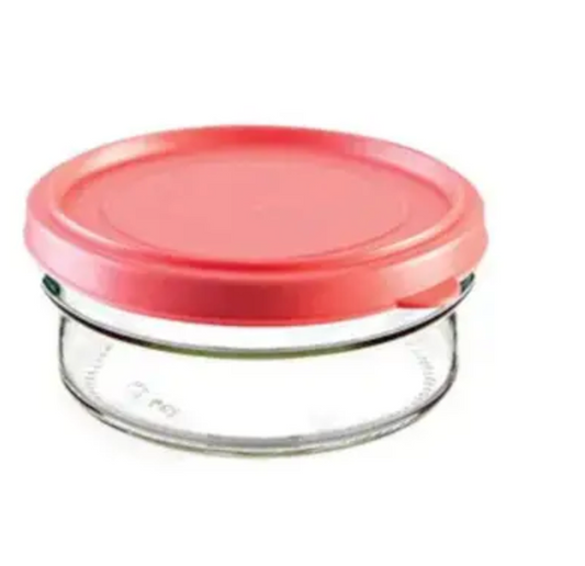 Pot de Conservation Rond en Verre Trend avec Couvercle 415ml Couleurs Assorties