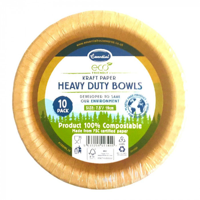 BOLS ÉCOLOGIQUES EN PAPIER KRAFT RÉSISTANT – LOT DE 10