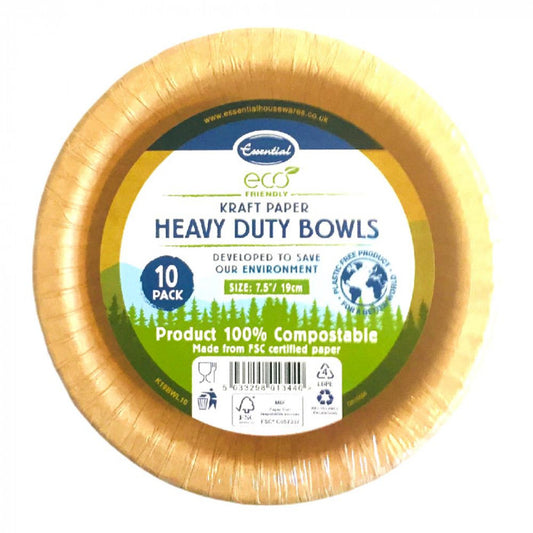 BOLS ÉCOLOGIQUES EN PAPIER KRAFT RÉSISTANT – LOT DE 10