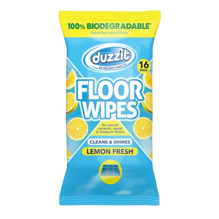DUZZIT - LINGETTES POUR SOLS BIODÉGRADABLES CITRON - PAQUET DE 16