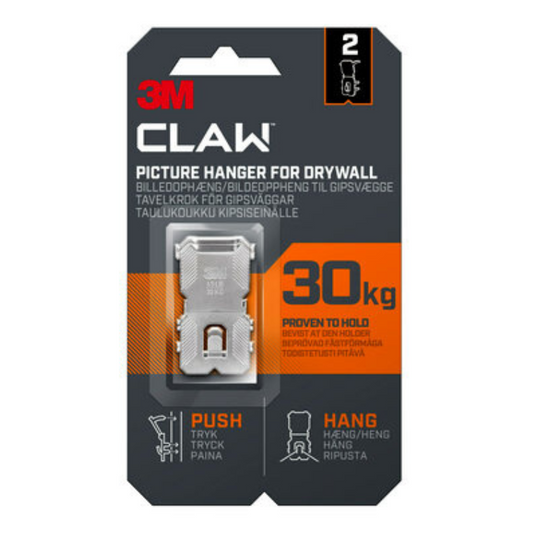 3M CLAW Crochet pour cadre photo pour cloison sèche 30kg lot de 2 3PH30-2UKN