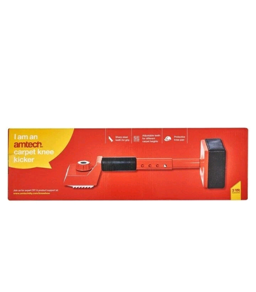 Amtech CARPET INSTALLER KNEE KICKER 7 ADJUSTABLE TEETH DEPTH SETTINGS