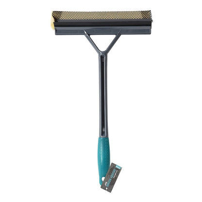 JVL Car Care Cleaning Range, Window Squeegee with Sponge, Plastic and Rubber, Teal and Grey