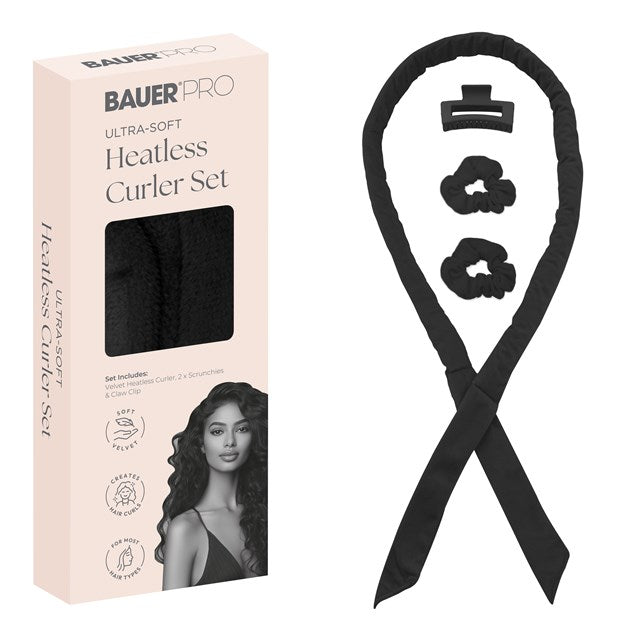Bauer Soft Heatless Curler Set - Black Creating voluminous curls