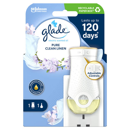 Diffuseur électrique Glade Huile Parfumée + Recharge Pur Lin Propre 20ml