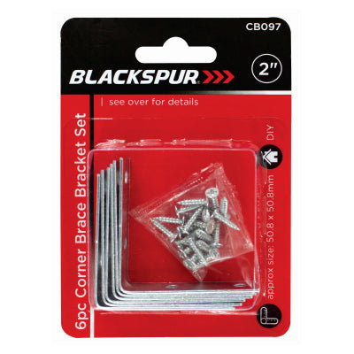 Blackspur 6PC 2" CORNER BRACE BRACKET SET