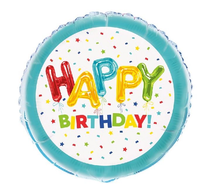 18in HAPPY BALLOON BIRTHDAY FOIL BALLOON