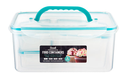 Sozali 4pk 0.24×2, 0.9,3.3ltr Prem Click Lock Containers