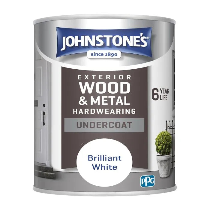 JOHNSTONE'S EXTERIOR UNDERCOAT BRILLIANT WHITE 750ML