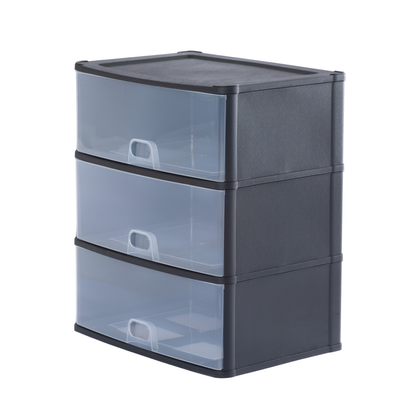 Wham® Organiseur de Tiroirs Grand 3D Noir/Transparent