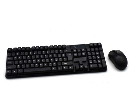 Ensemble clavier et souris sans fil MIYAKO avec sensation mécanique, 2,4 G pleine taille silencieux avec design ergonomique (noir)