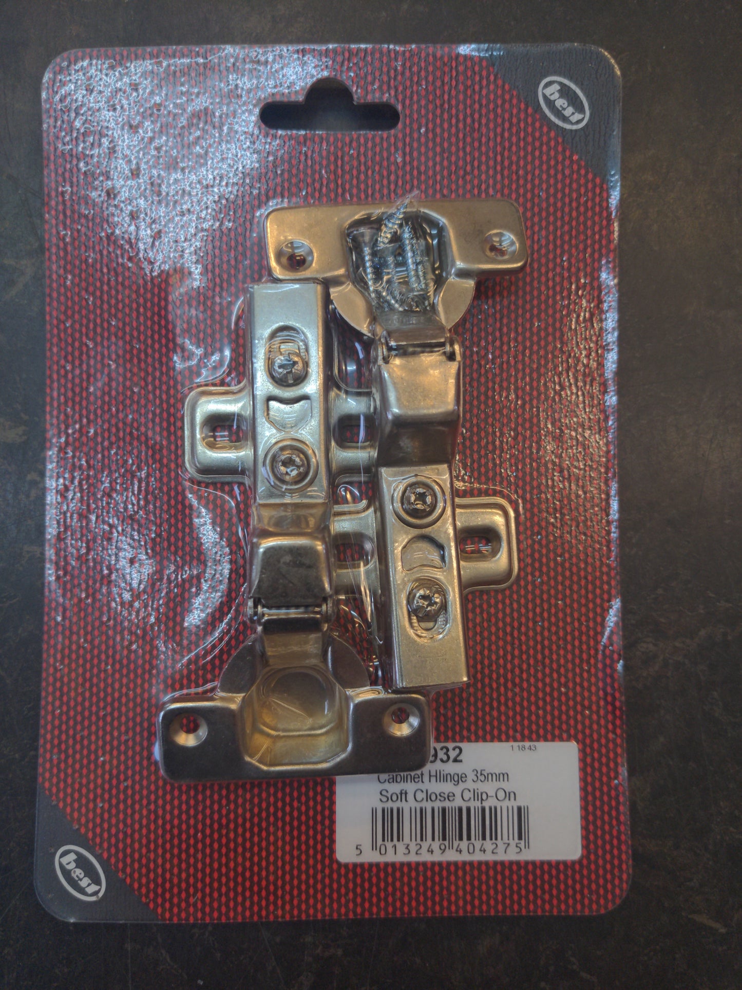 Cabinet Hinges, 35mm (95°) ZP, Soft Closing, Clip-On, Inset