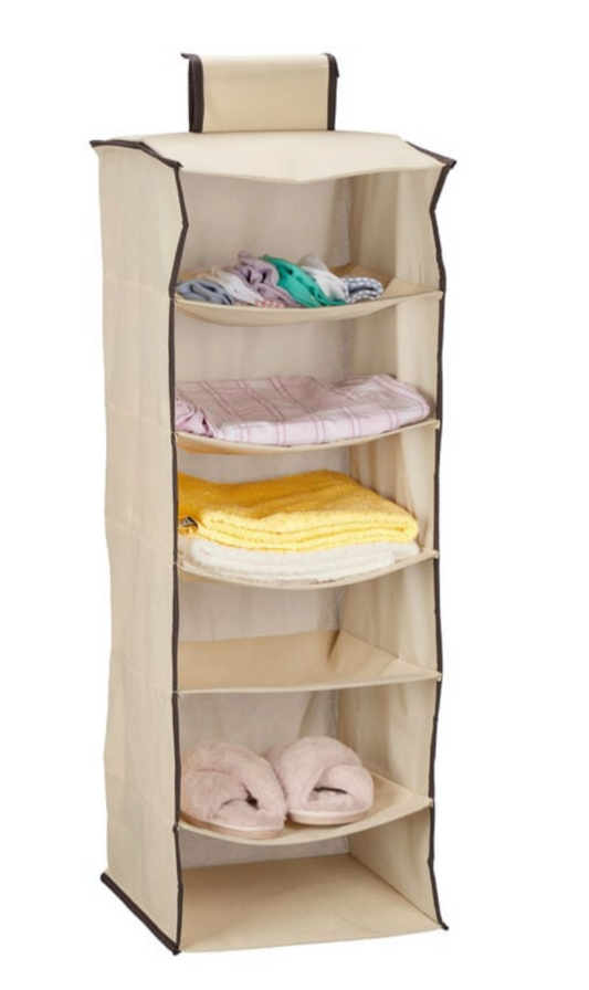 Rangement suspendu de penderie à 5 étagères, organiseur de placard 30,5x30,5x81 cm